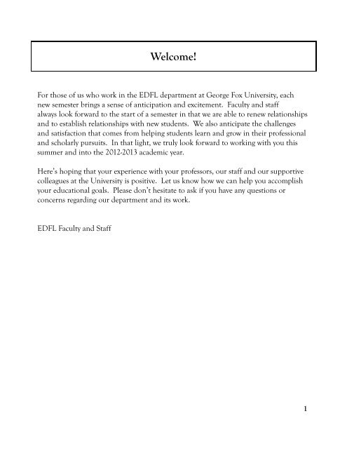 EDFL Student Guide - George Fox University