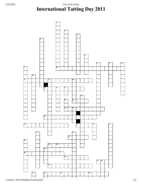 Criss Cross Puzzle