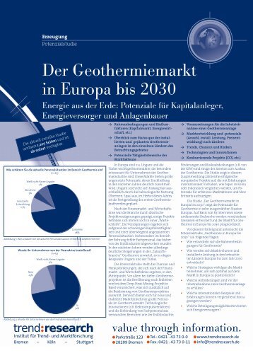 Der Geothermiemarkt in Europa bis 2030 - trend:research