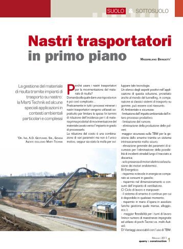 Bringiotti M. Nastri trasportatori in primo piano Quarry ... - Geotunnel