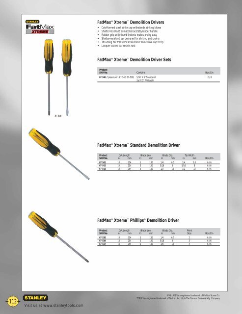 Stanley Hand Tools Catalog MKT0905_031 - stagecraft fundamentals