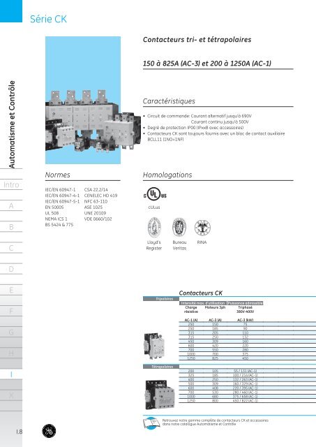 Catalogue Général - G E Power Controls