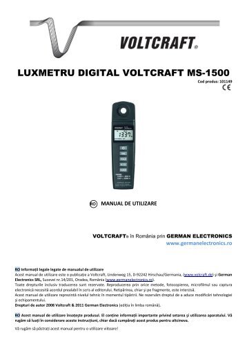 LUXMETRU DIGITAL VOLTCRAFT MS-1500 - German Electronics