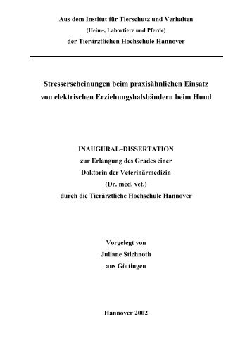 Stresserscheinungen beim praxisähnlichen Einsatz von elektrischen ...