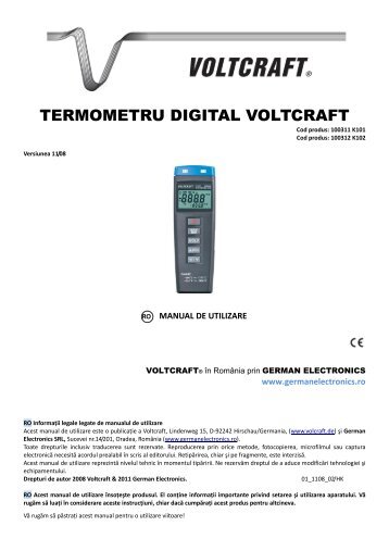 TERMOMETRU DIGITAL VOLTCRAFT - German Electronics