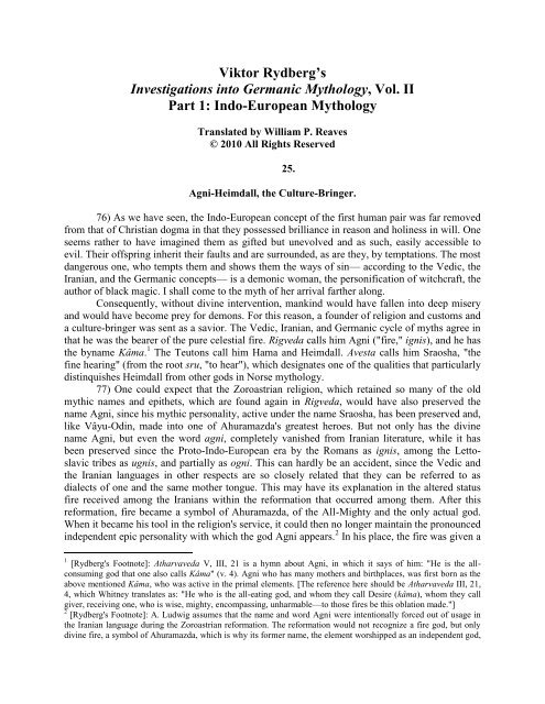 Viktor Rydberg's Investigations into Germanic Mythology, Vol. II Part ...