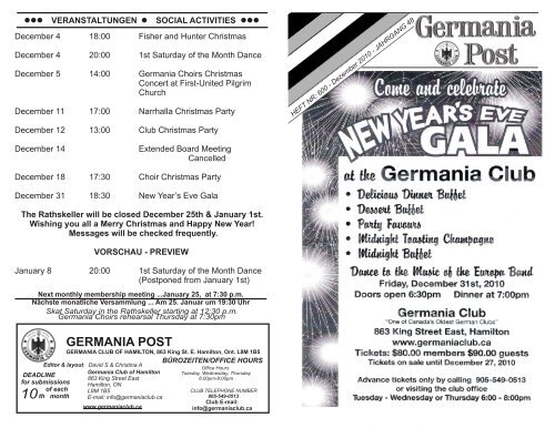 December 2010 - Germania Club of Hamilton