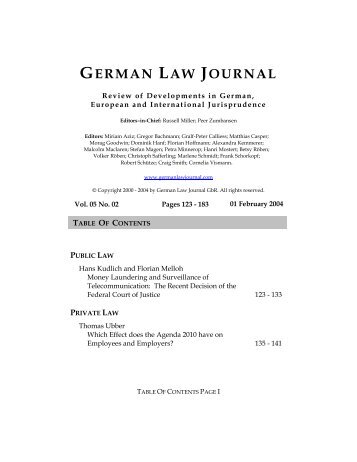 The German Law Journal