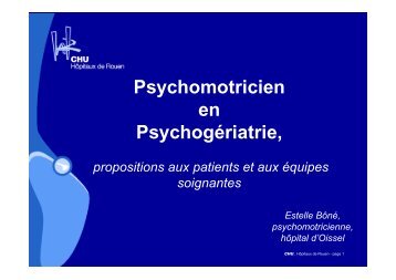 Psychomotricité et psychogériatrie - Geronto-Normandie