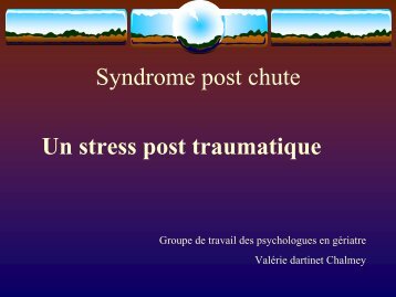 Syndrome post chute - Geronto-Normandie