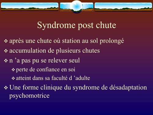 Syndrome post chute - Geronto-Normandie