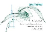 Presentation Deutsche Bank German & Austrian ... - Gerresheimer