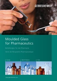 Product range moulded glass - Gerresheimer