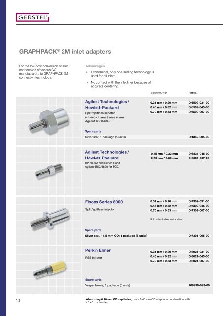 Supplies Catalogue 2006/2007, (pdf; 4,27 MB) - Gerstel