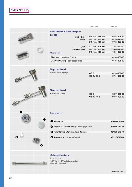 Supplies Catalogue 2006/2007, (pdf; 4,27 MB) - Gerstel