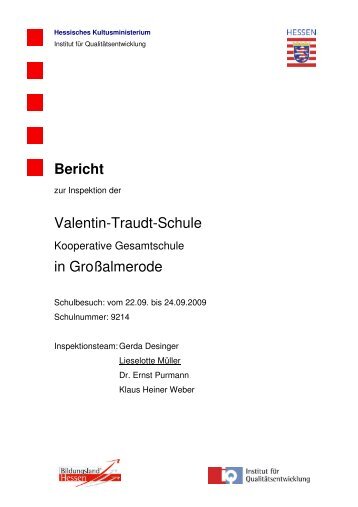 Schulinspektion - Valentin-Traudt-Schule