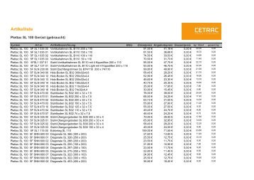 Plettac SL 100 Gerüst Preisliste (PDF) - Geruest