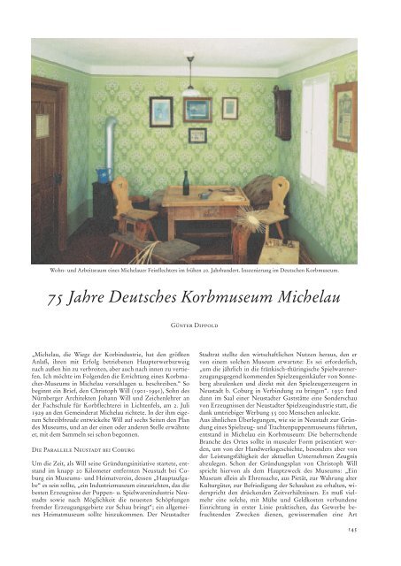 75 Jahre Deutsches Korbmuseum Michelau - Bezirk Oberfranken