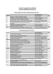 Liste der angebotenen Module und der ... - Geschichte