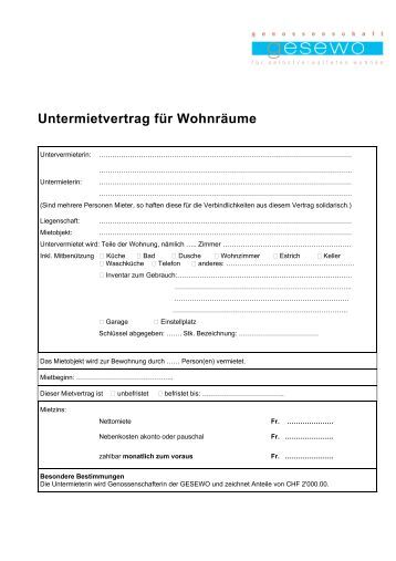 UNTERMIETVERTRAG