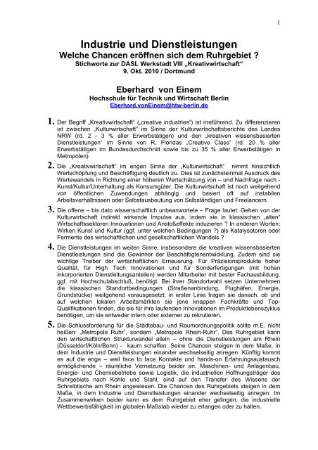 Industrie und Dienstleistungen – Chancen für das Ruhrgebiet (PDF ...