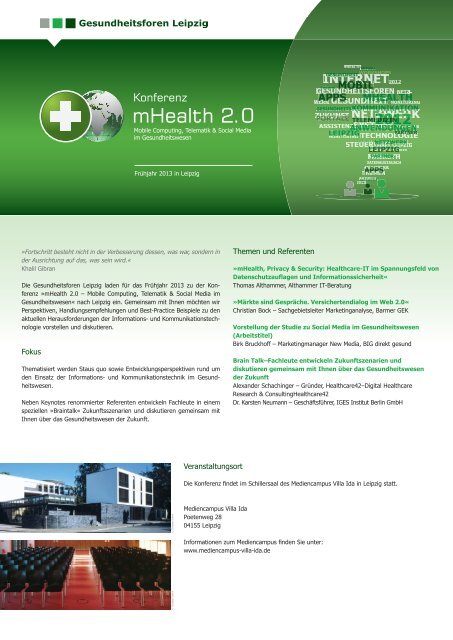 Programmheft 2012 - Gesundheitsforen Leipzig GmbH