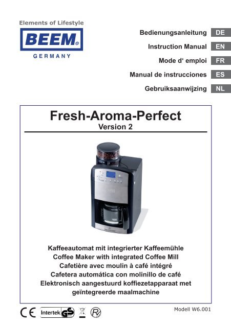 Beem Fresh-Aroma-Perfect Iii Cafetière Filtre Électrique Avec