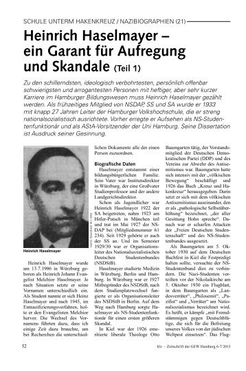 Heinrich Haselmayer – ein Garant für Aufregung und Skandale (Teil 1)