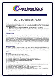 2012 BUSINESS PLAN - Carson Street School