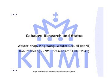 Wouter Knap – Cabauw: Research and Status - GEWEX