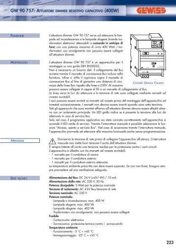 gw 90 757: attuatore dimmer resistivo capacitivo (400w) - Gewiss