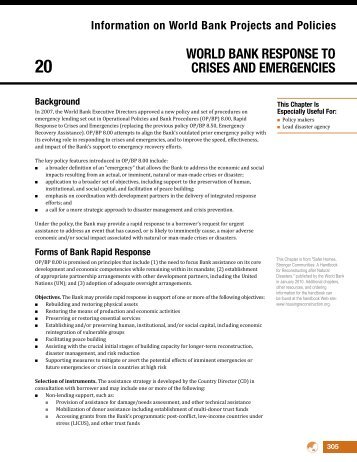 world bank response to crises and emergencies - GFDRR