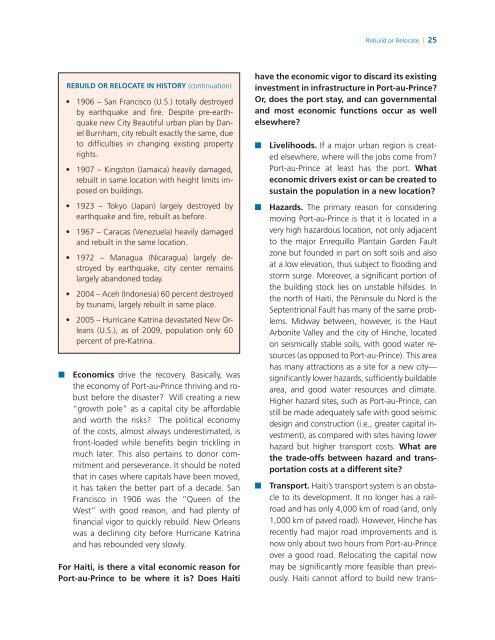 Haiti Earthquake Reconstruction Knowledge Notes from ... - GFDRR