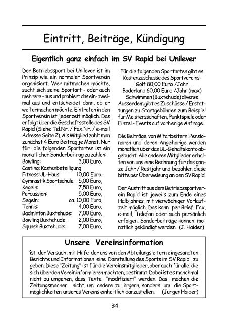 Sport im SV Rapid bei Unilever - SV-Rapid - Unilever