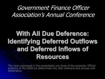 deferred outflows of resources - Government Finance Officers ...