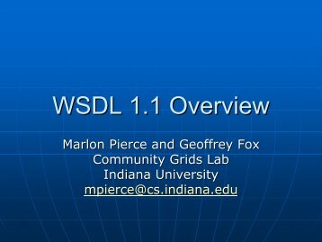 WSDL 1.1 Overview