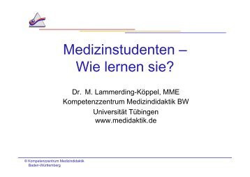 Medizinstudenten – Wie lernen sie? - GHA