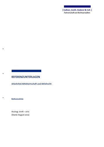 Referenzliste Abfallrecht (PDF) - GGSC