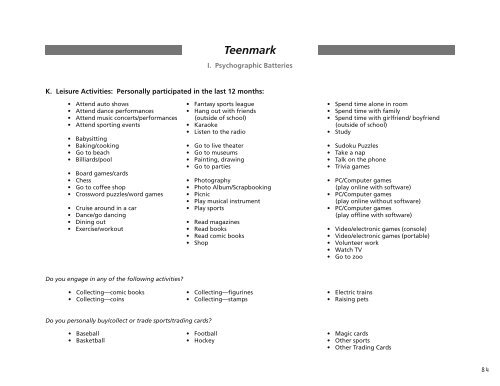 The GfK MRI Psychographic Sourcebook