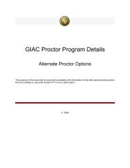 GIAC Proctor Program Details