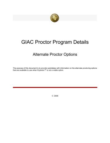 GIAC Proctor Program Details