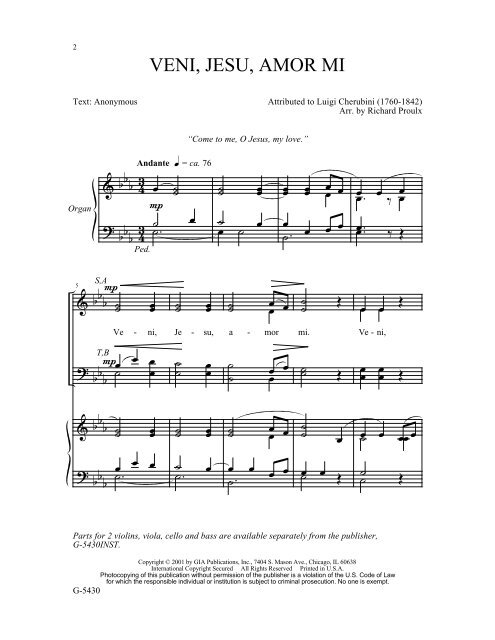 VENI, JESU, AMOR MI - GIA Publications