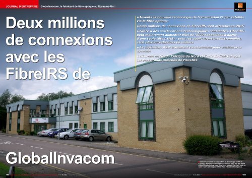 Deux millions de connexions avec les FibreIRS de GlobalInvacom