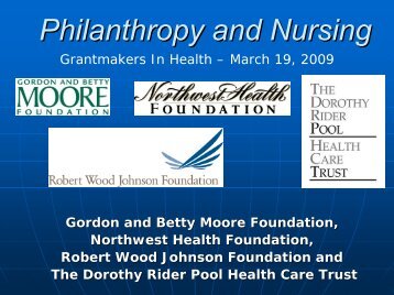 Philanthropy and Nursing - GIH - Grantmakers In Health