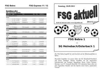 FSG Bebra 1 – SG Heinebach/Osterbach 1 - Gilfershausen