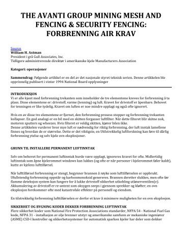 Forbrenning Air krav: Glemt elementet i høylandet, The Avanti Group