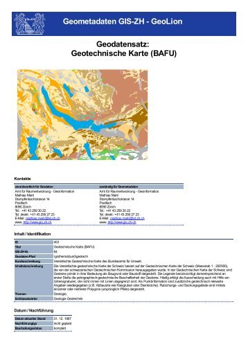 Geotechnische Karte (BAFU) - GIS-ZH - Kanton Zürich