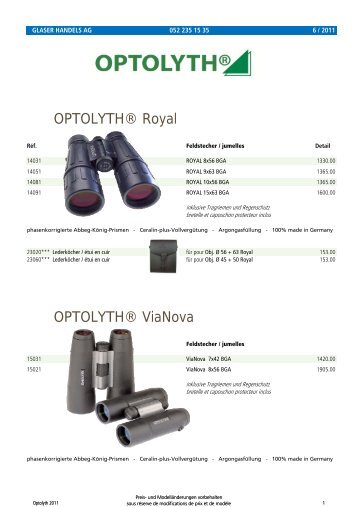 OPTOLYTH® Royal OPTOLYTH® ViaNova - Glaser Handels AG