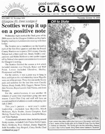 rn Scotties wrap it up on a positive note - Glasgow Montana