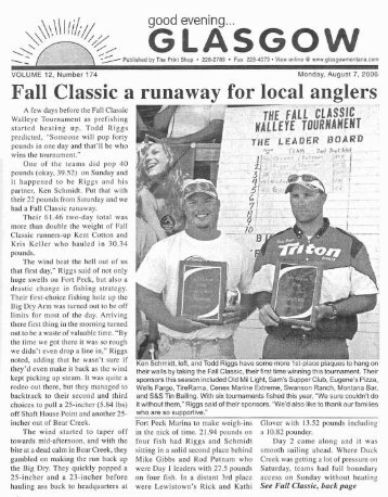 Fall Classic a runaway for local anglers - Glasgow Montana